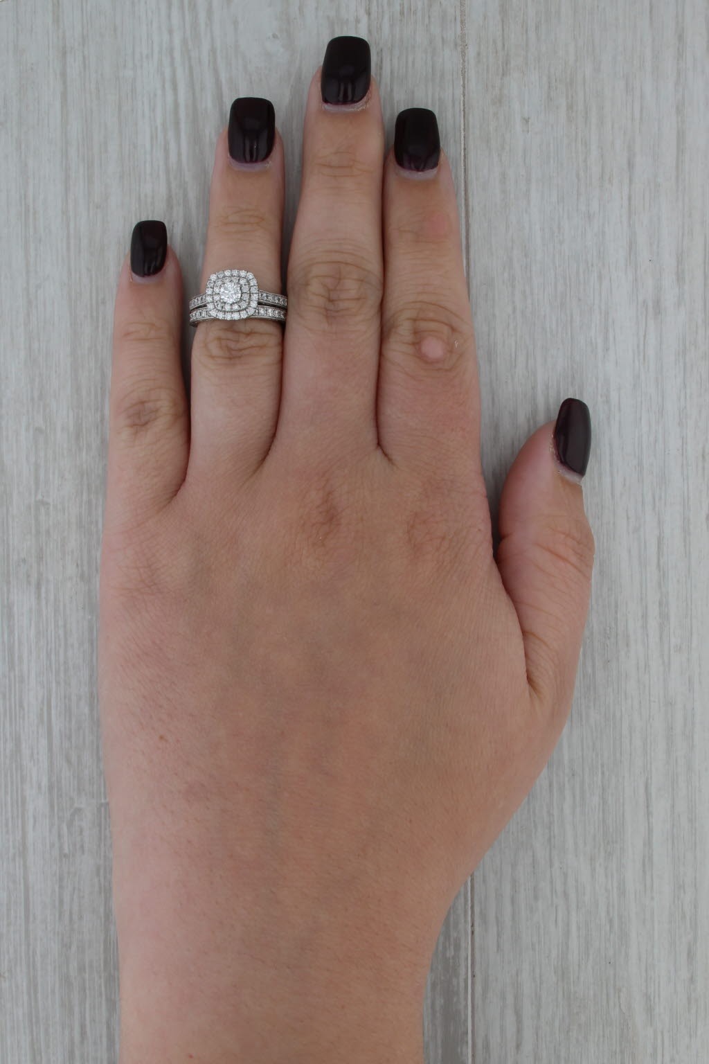 Neil Lane 1.17ctw Diamond Halo Engagement Ring Wedding Band 14k Gold Size 5