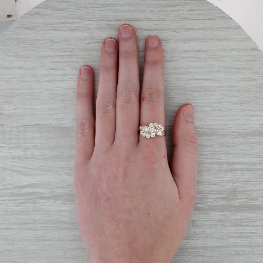 1.29ctw Diamond Bypass Overlay Ring 18k Yellow Gold Size 7.25