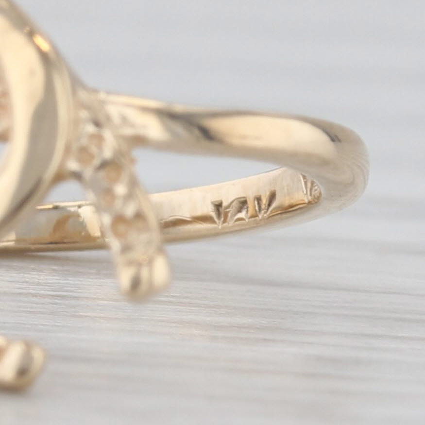 Interlocking Horseshoes Ring 14k Yellow Gold Small Size 2 Good Luck Western