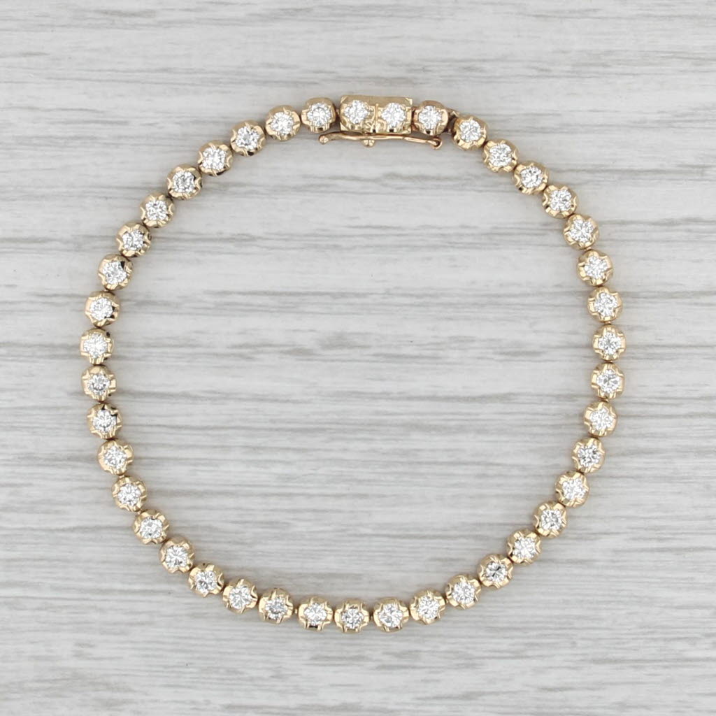 2.50ctw Diamond Tennis Bracelet 14k Yellow Gold 7" 3.8mm
