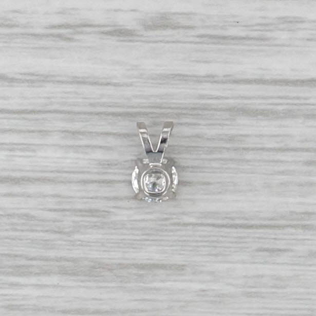 New 0.41ct Diamond Solitaire Pendant 14k White Gold 4 Prong Small Round Drop
