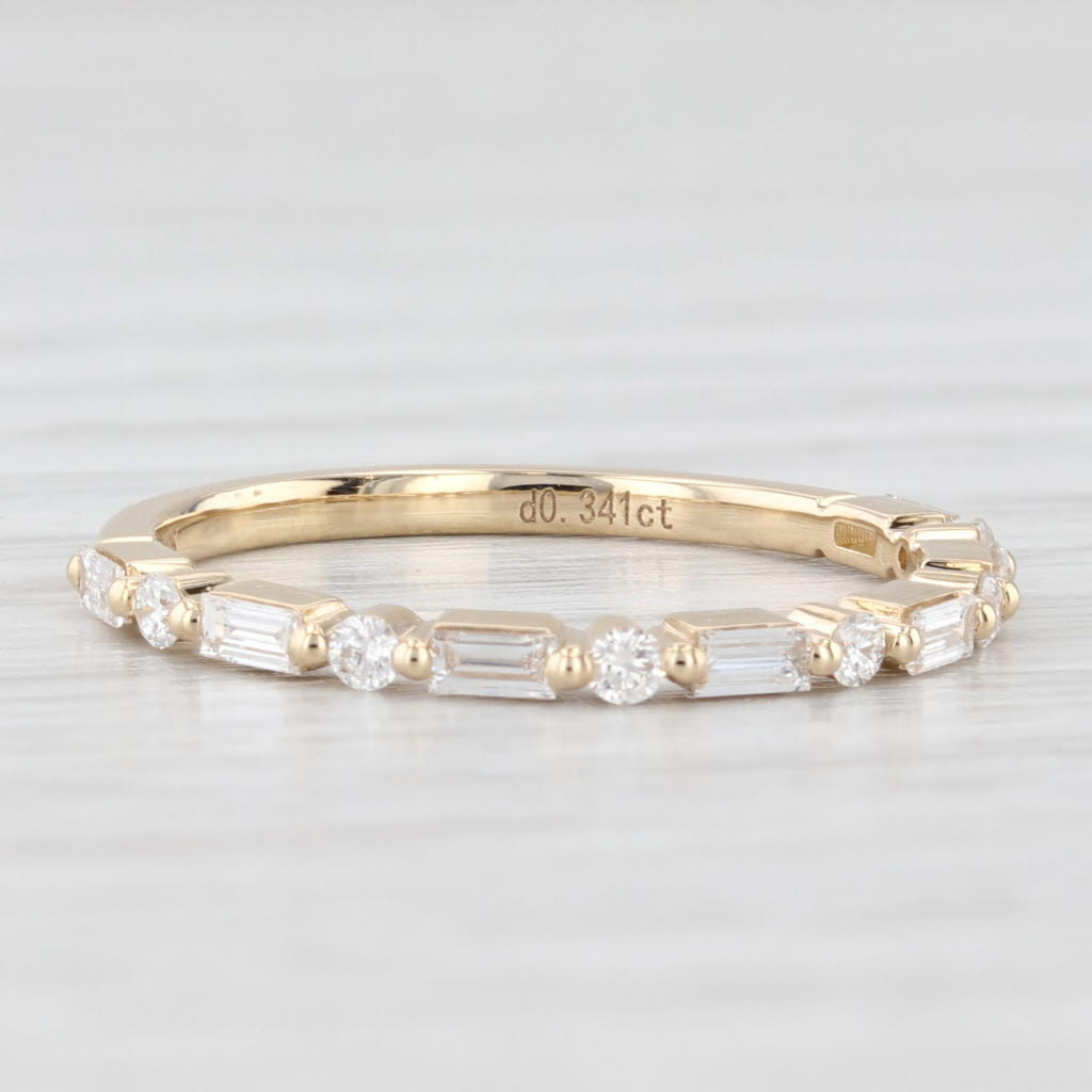 Light Gray New 0.34ctw Diamond Wedding Band 14k Gold Stackable Anniversary Ring Size 6.75