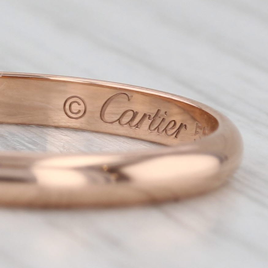 Light Gray Cartier Wedding Band 18k Rose Gold Size 8.75 Designer Ring Stackable