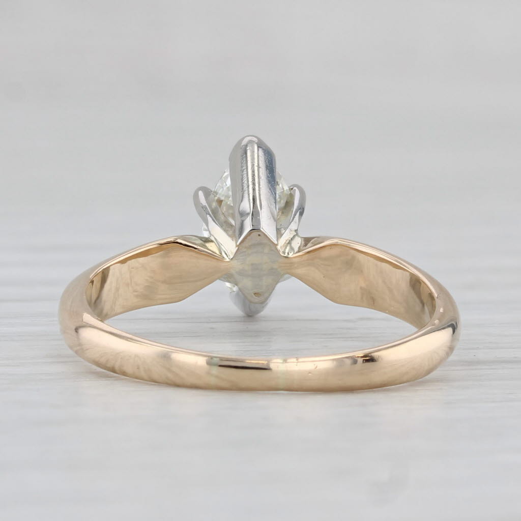 Gray 0.78ct Diamond Marquise Solitaire Engagement Ring 14k Yellow White Gold Size 7