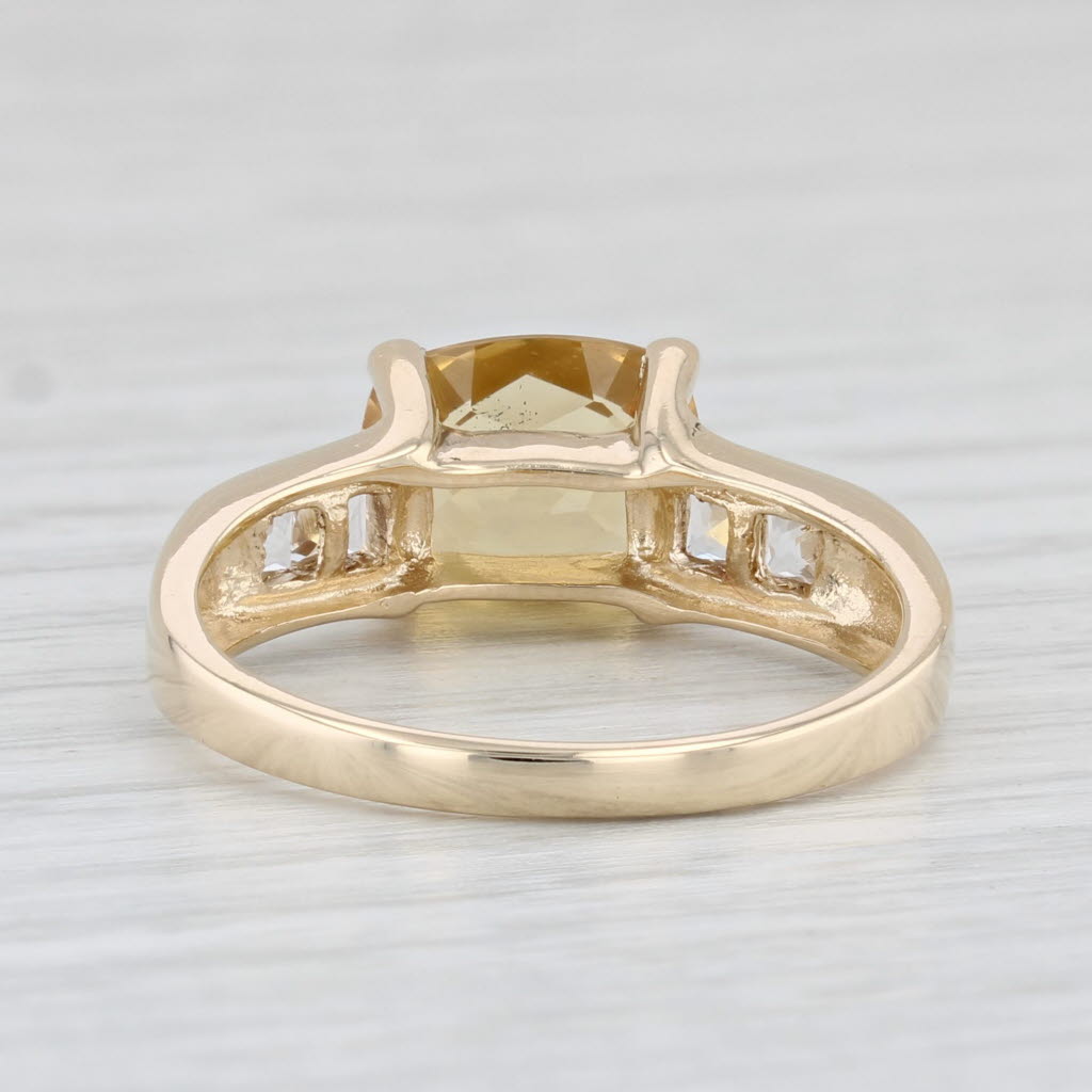 Light Gray 2.75ctw Yellow Heliodor White Goshenite Ring 14k Yellow Gold Size 8