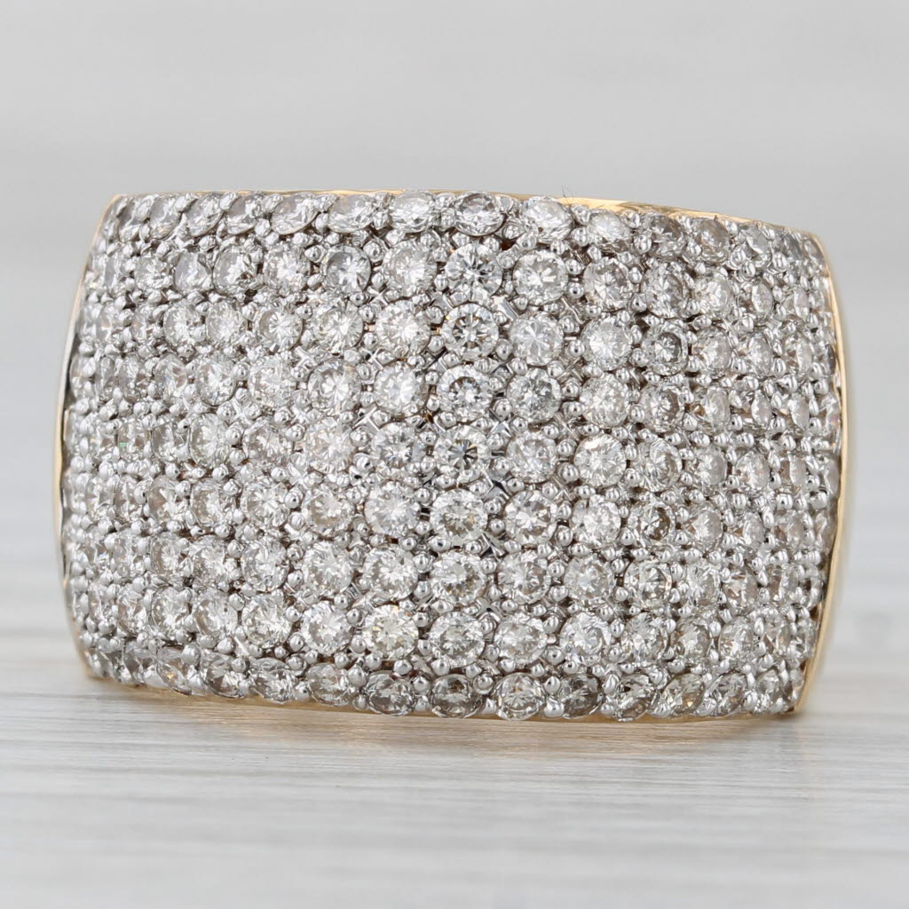 Gray 1.40ctw Pave Diamond Ring 14k Yellow Gold Size 7.25 Cocktail