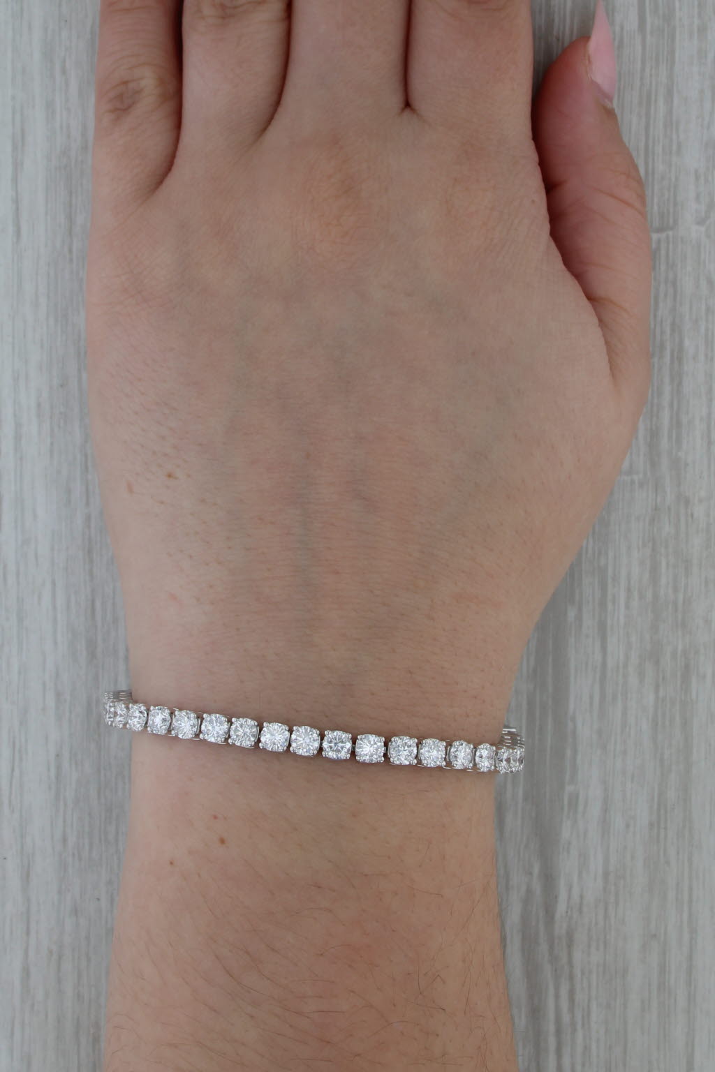 New 11.17ctw Lab Grown Diamond Tennis Bracelet 14k White Gold 7" 4.3mm