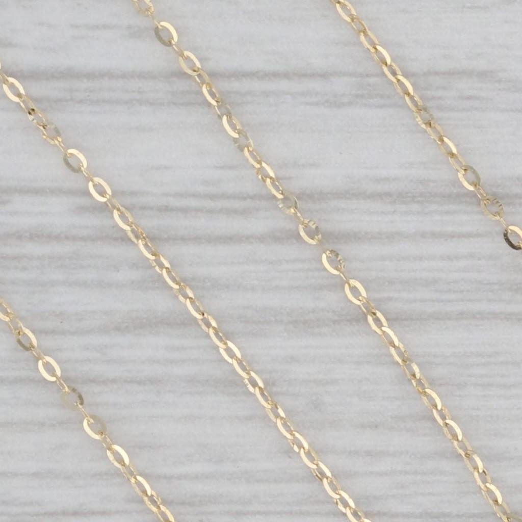 Gray Letter Initial "R" Pendant Necklace 14k Yellow Gold 16-18" Cable