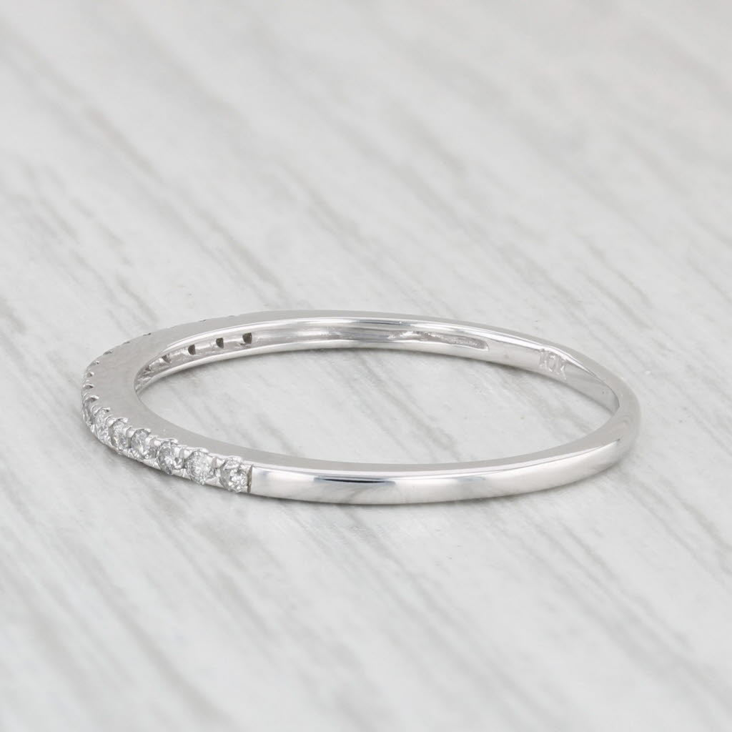 Light Gray 0.15ctw Diamond Stackable Ring 10k White Gold Size 8.25 Wedding Band