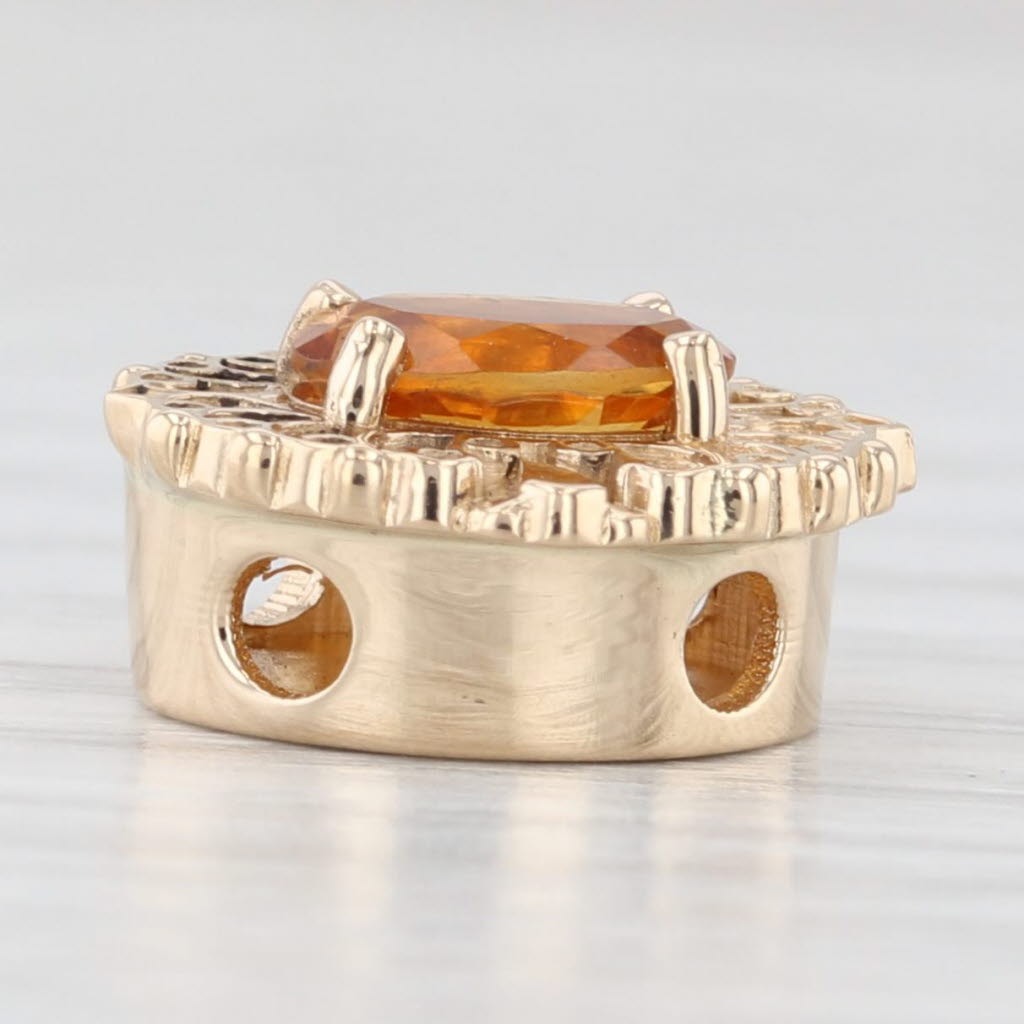 Light Gray 0.70ct Citrine Solitaire Slide Bracelet Charm 14k Yellow Gold Richard Glatter