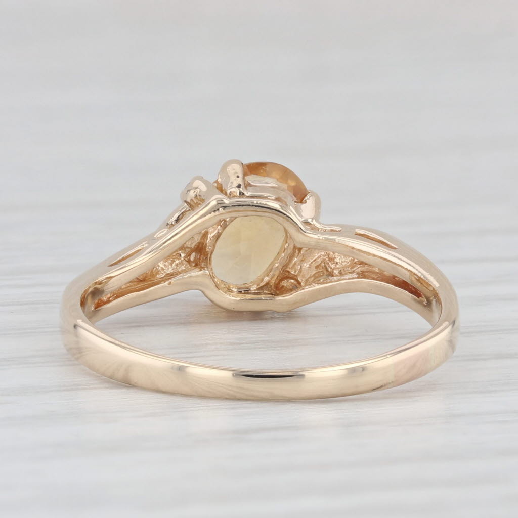 Light Gray 1.11ctw Oval Citrine Diamond Bypass Ring 10k Yellow Gold Size 8