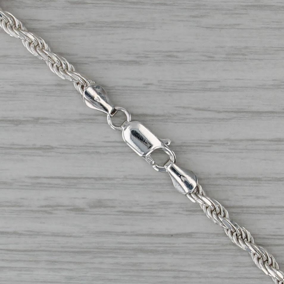 Rope Chain Necklace Sterling Silver 20" 3.7mm