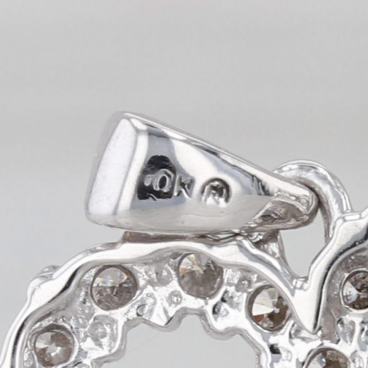0.73ctw Diamond Open Heart Pendant 10k White Gold