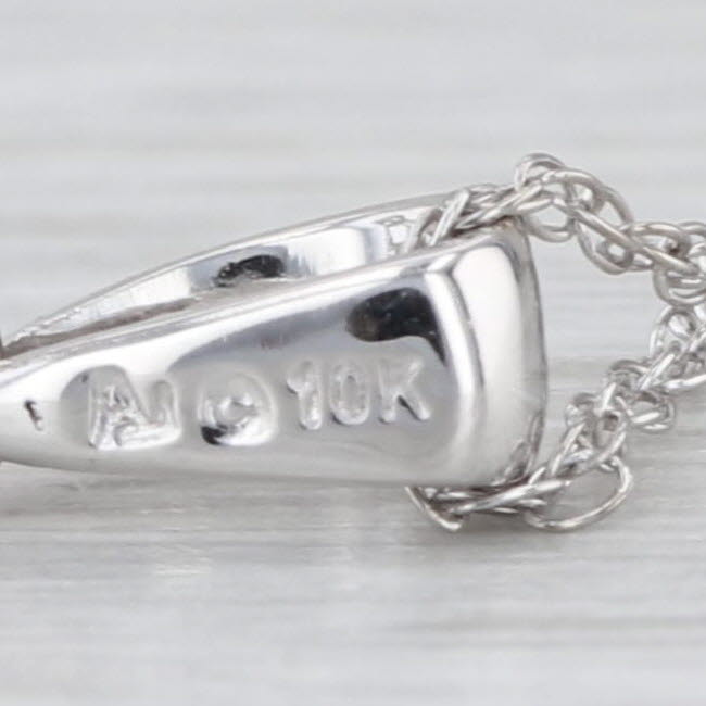 0.25ctw Princess Diamond Pendant Necklace 10k White Gold 16" Rope Chain