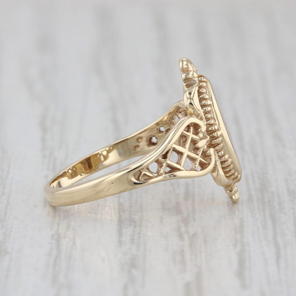 Vintage Diamond Signet Ring 10k Yellow Gold Size 5.5