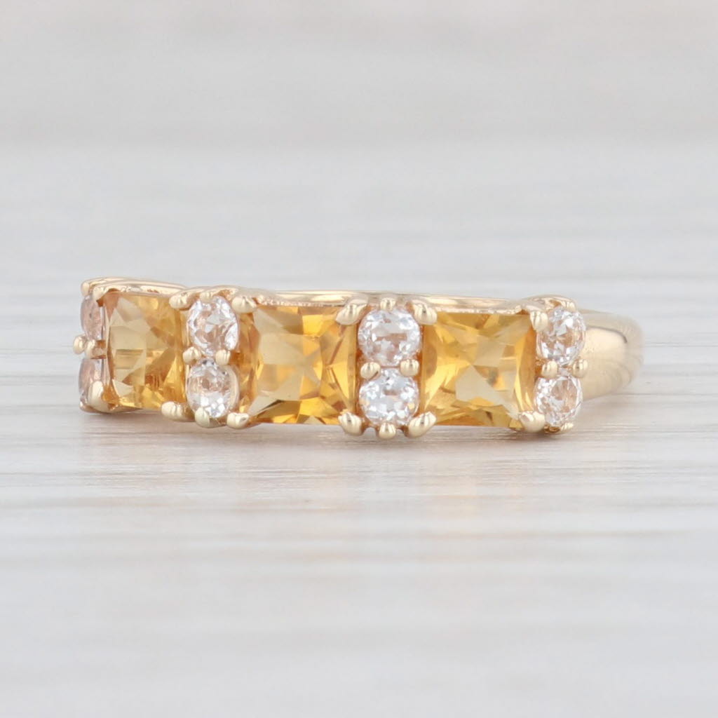 Light Gray 1.36ctw Orange Citrine Topaz Ring 10k Yellow Gold Size 5 Stackable