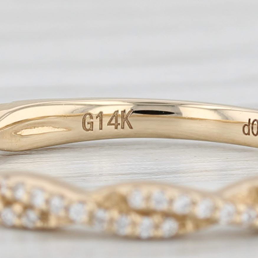 Light Gray New 0.15ctw Stackable Diamond Ring 14k Yellow Gold Wedding Band Size 6.25