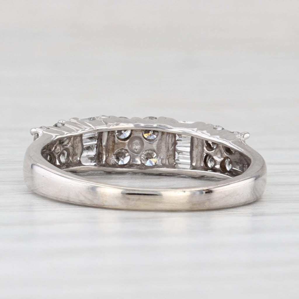 Light Gray 0.38ctw Diamond Wedding Band 14k White Gold Size 5.5 Stackable Anniversary Ring