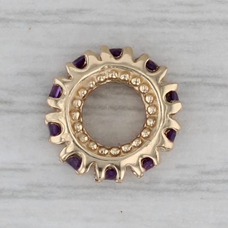 Gray Small 0.30ctw Amethyst Bead Spacer Charm 14k Yellow Gold Slide Rondel