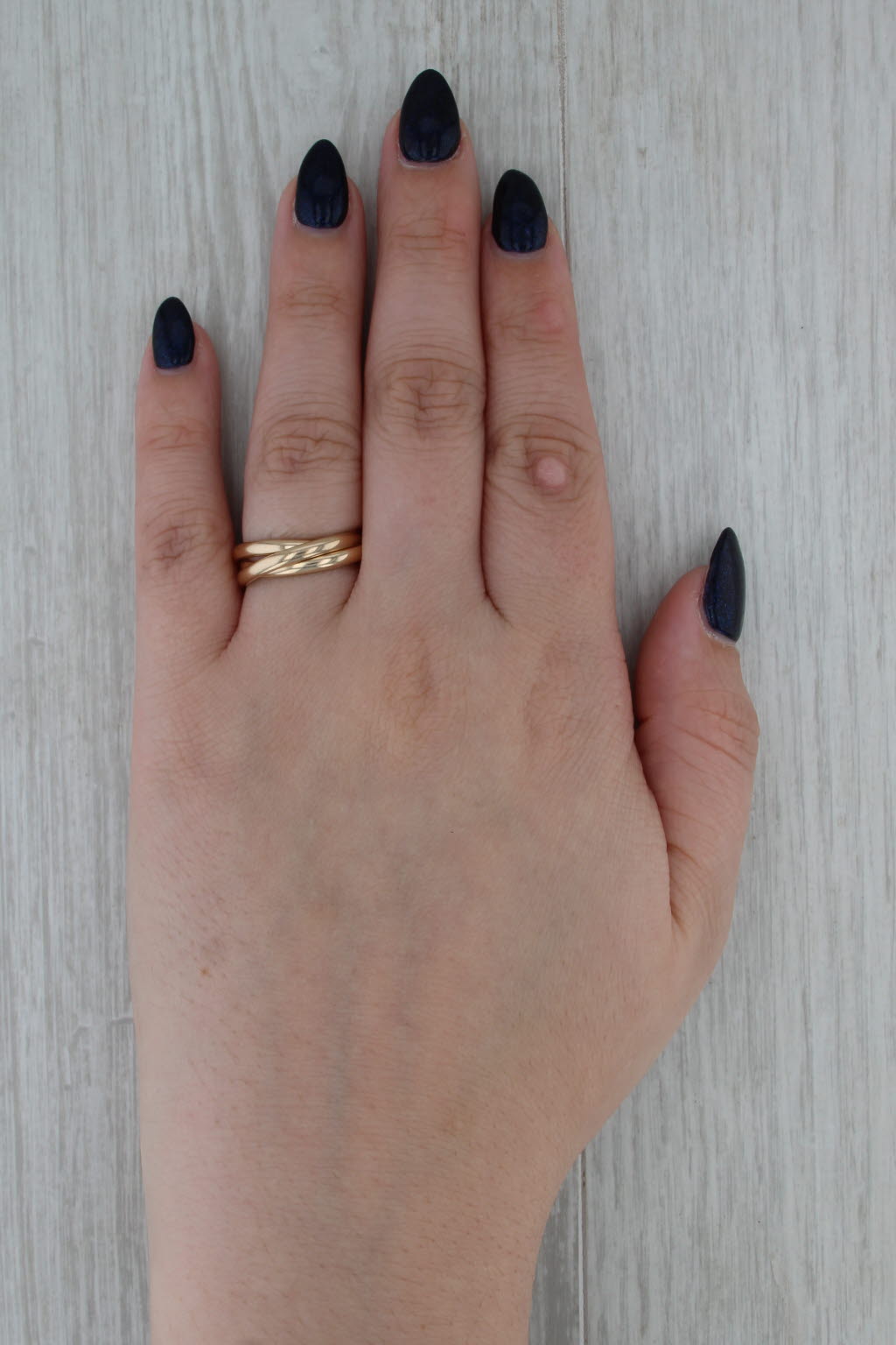 3 Interlocking Bands Puzzle Rolling Ring 14k Yellow Gold