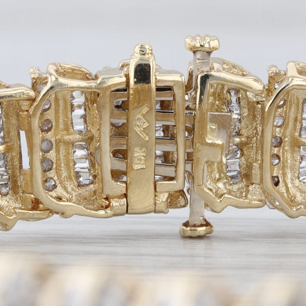 4.20ctw Diamond Tennis Bracelet 10k Yellow Gold 7" 10.6mm
