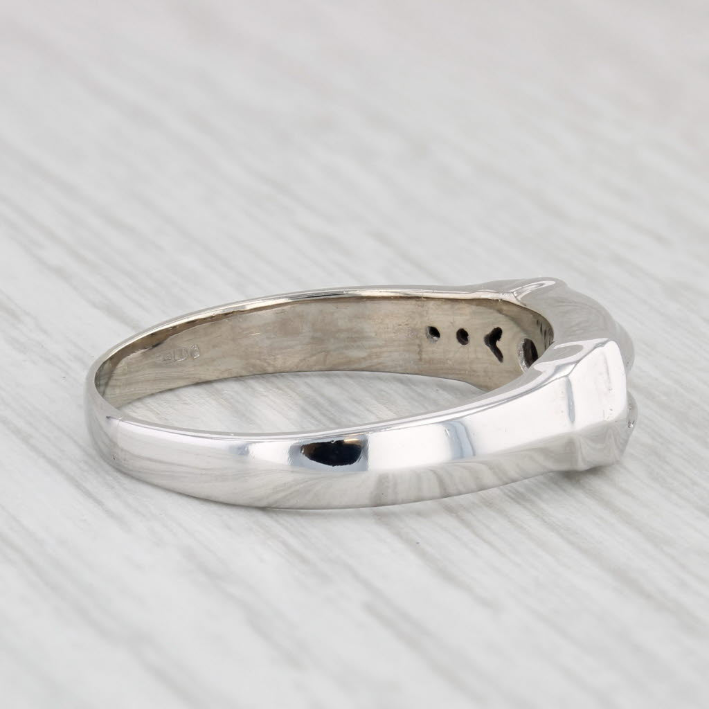 Light Gray 0.20ctw Diamond Men's Wedding Band 10k White Gold Size 10.75 Ring