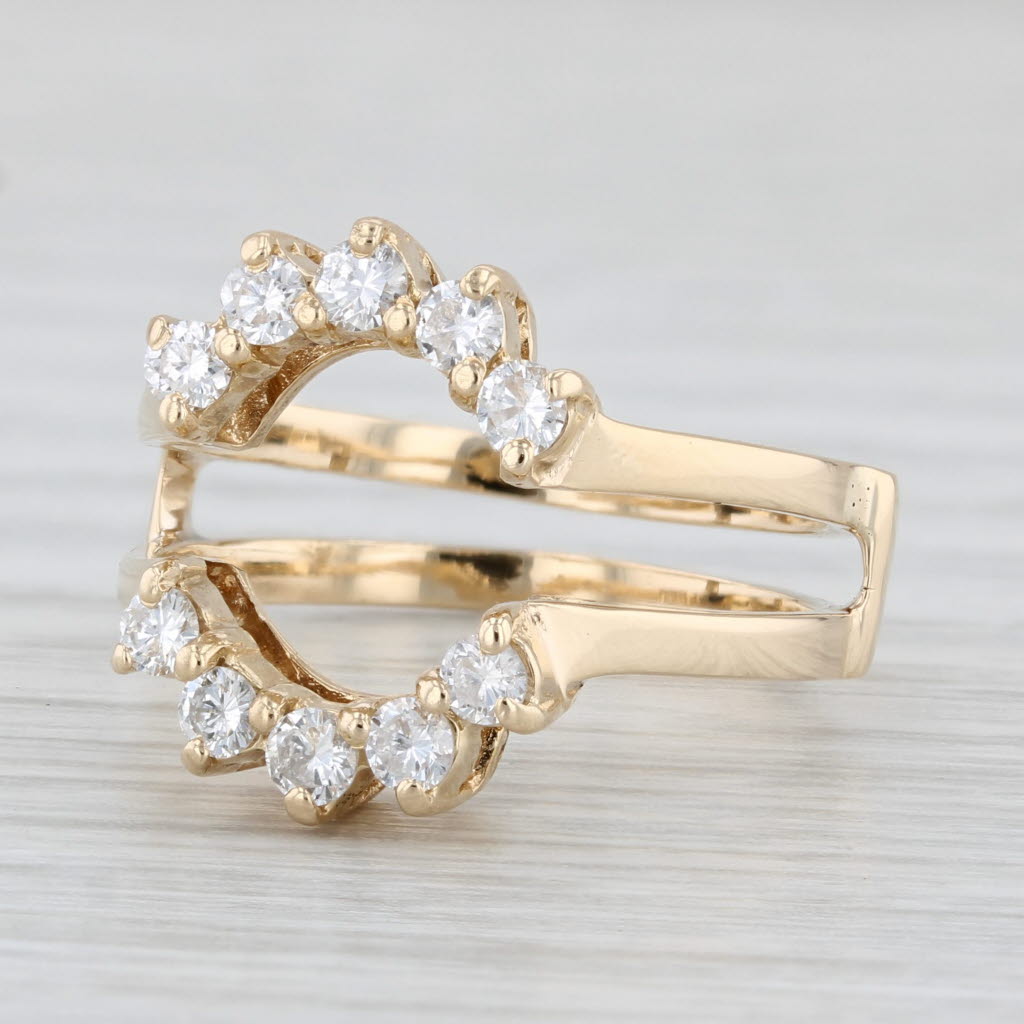 Light Gray 0.32ctw Diamond Ring Jacket Guard 14k Yellow Gold Size 6.5 Wedding Bridal