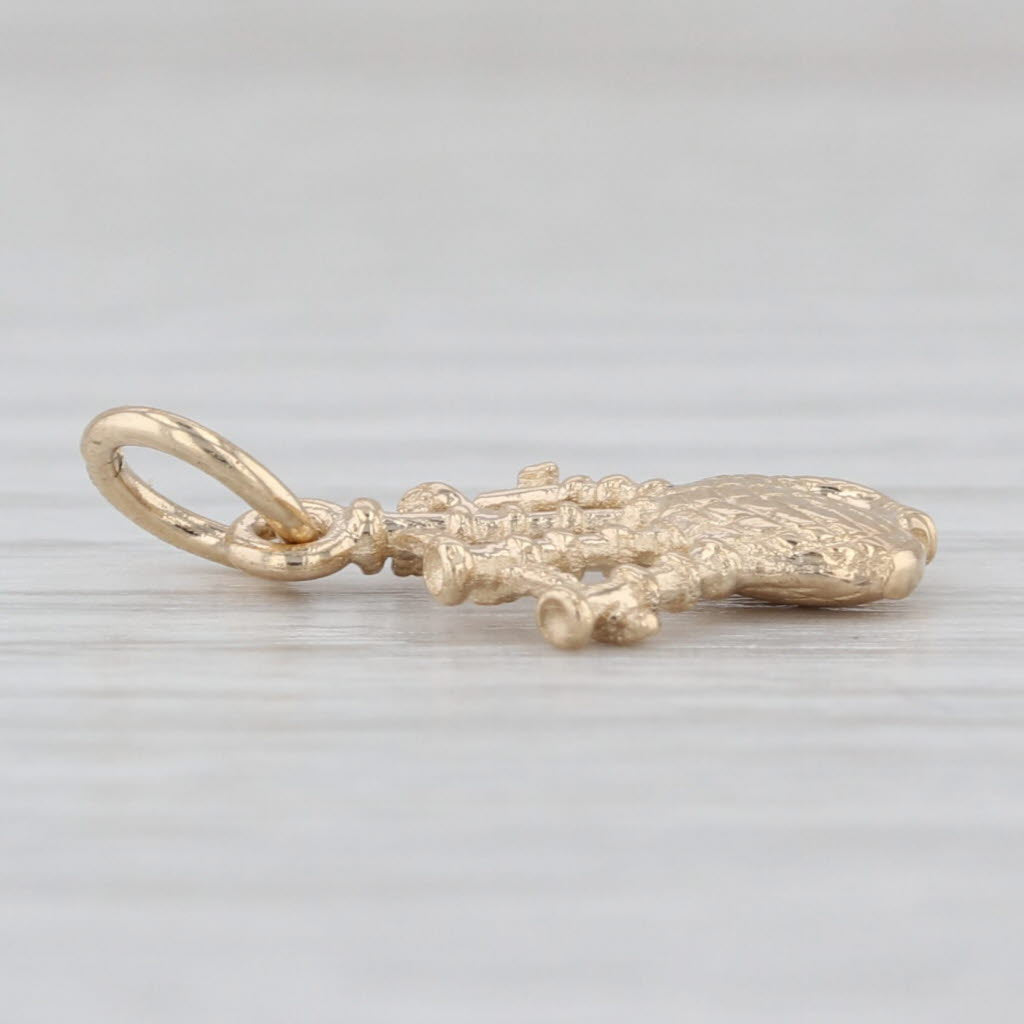 Scottish Bag Pipes Charm 9k Yellow Gold Souvenir Pendant