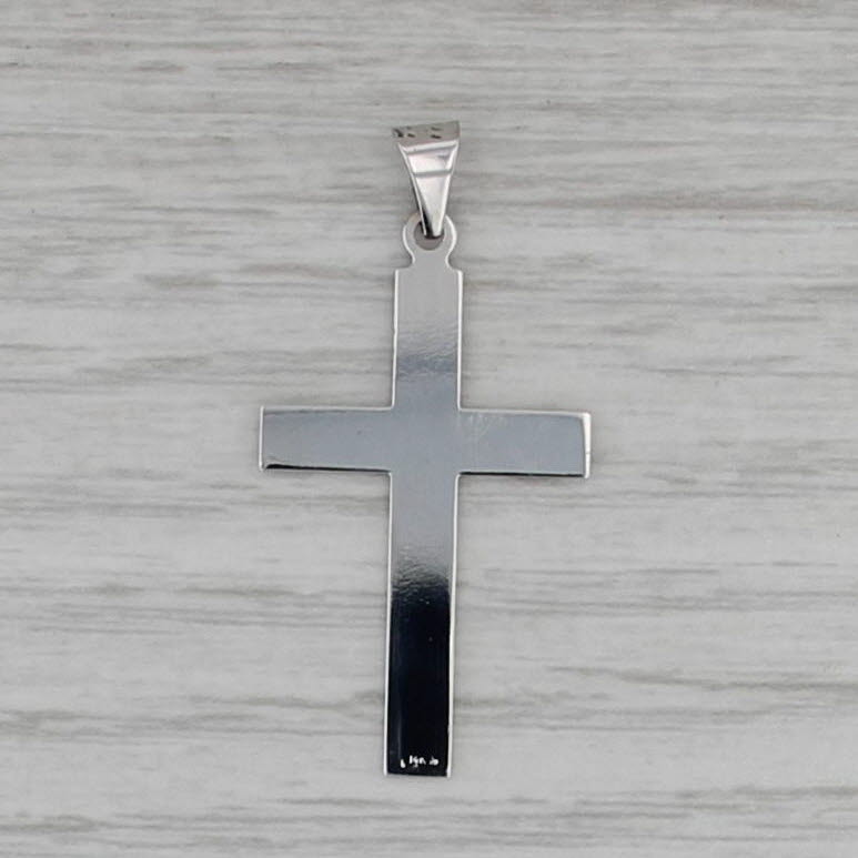 Cross Pendant 14k White Gold Polished Finish