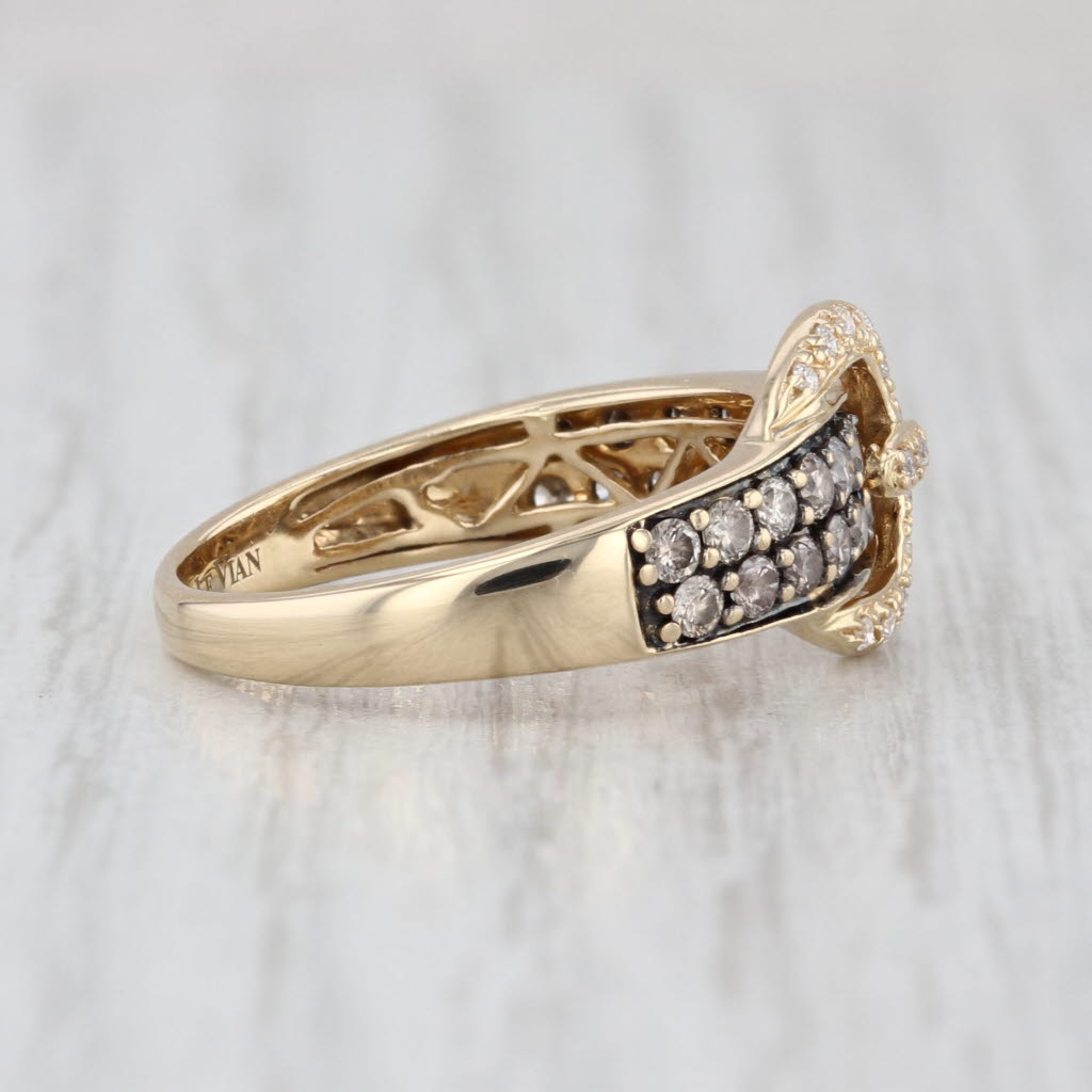 Le Vian 0.69ctw Diamond Belt Buckle Ring 14k Yellow Gold Size 7