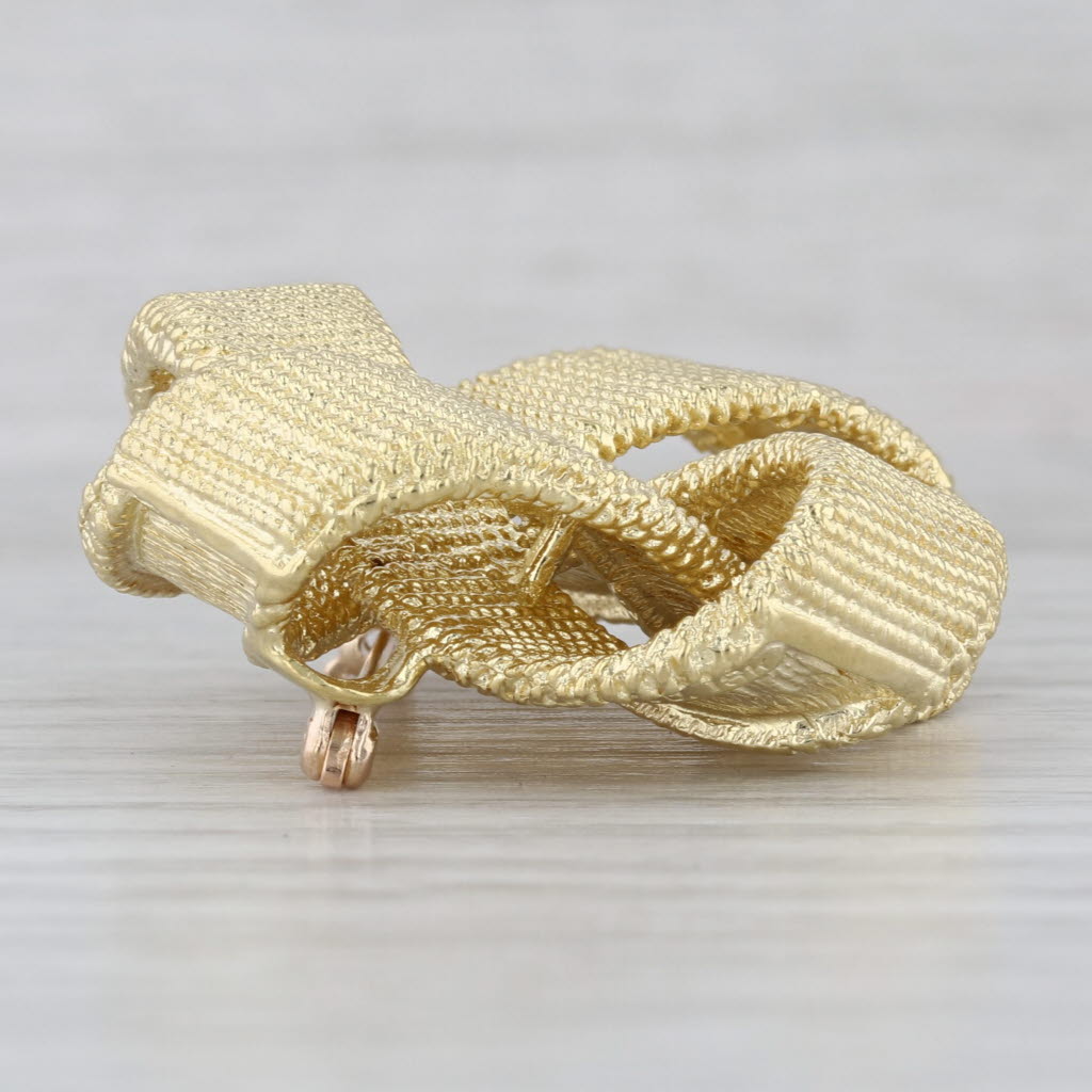 Vintage Tiffany & Co Knot Wreath Brooch 18k Yellow Gold Pin Designer Statement
