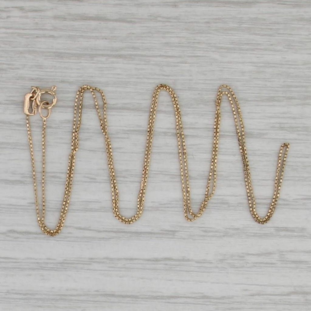 Fine Box Chain Necklace 14k Yellow Gold 19.25" 0.5mm