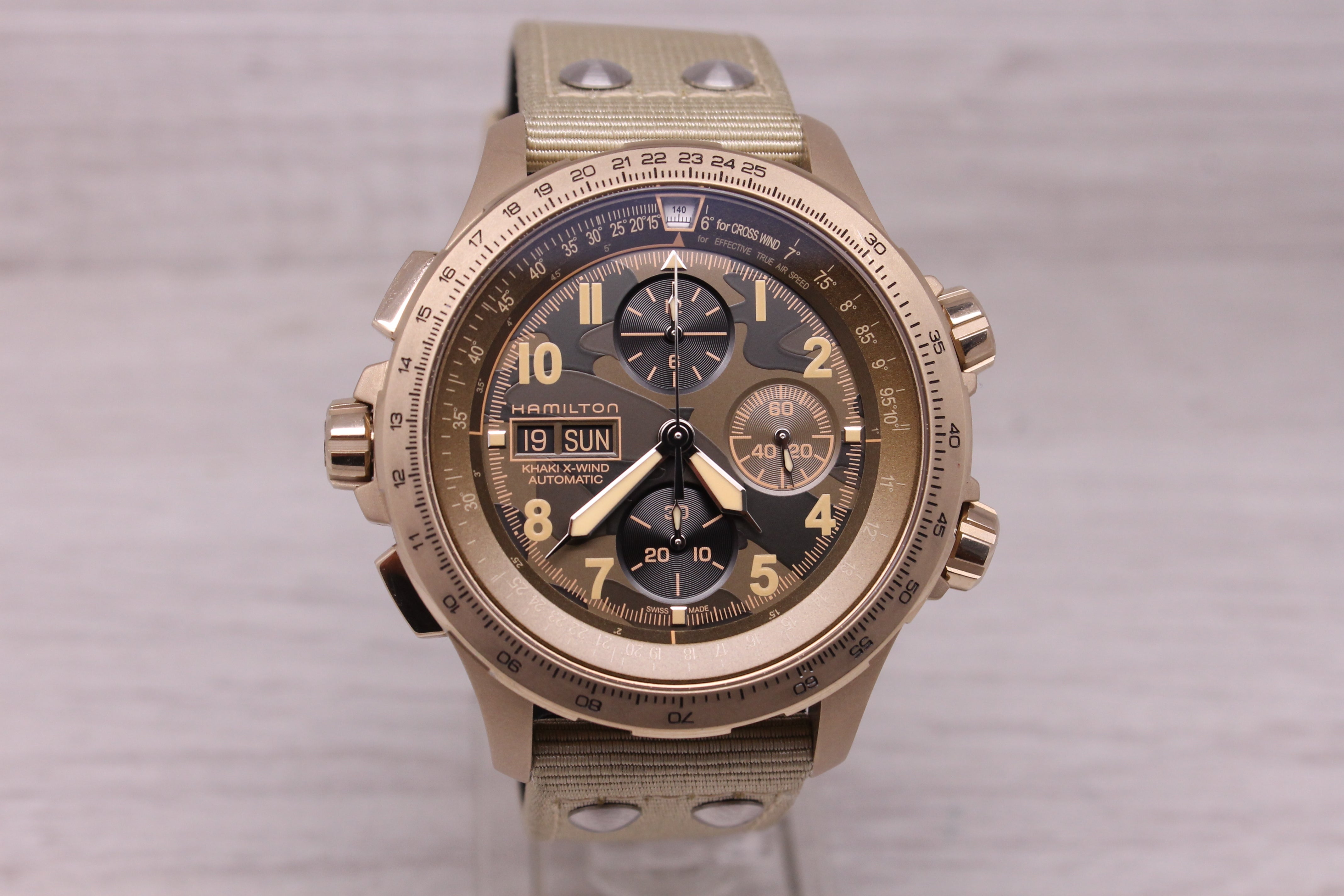 Hamilton Khaki X-Wind 46mm Steel Automatic Chrono Watch Swiss Day Date H77916920