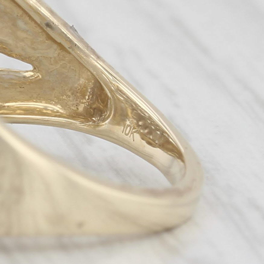 Light Gray 2.10ctw Diamond Cluster Bypass Ring 10k Yellow Gold Size 9 Cocktail