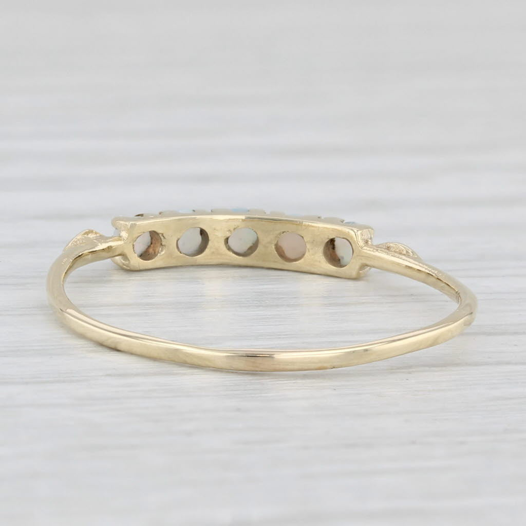 Light Gray Vintage Opal Ring 10k Yellow Gold Size 9.75 Stackable