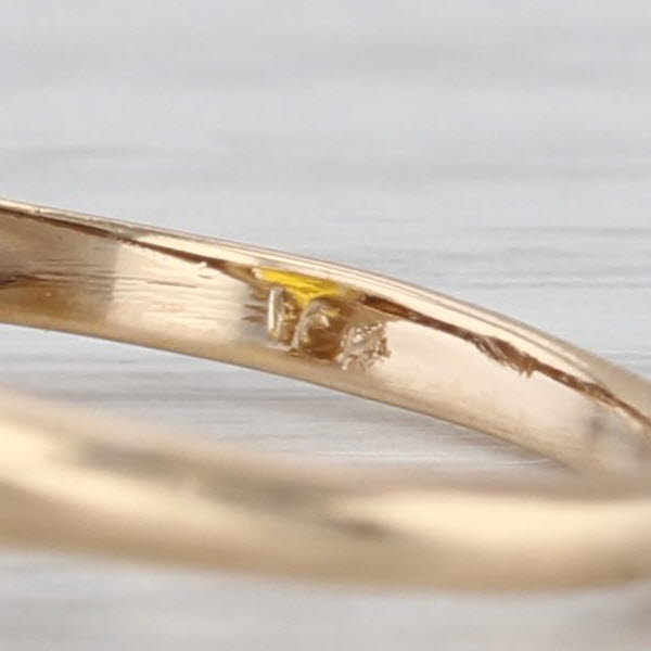 Lab Created Yellow Sapphire Shamrock Clover Flower Ring 10k Yellow Gold Size 5