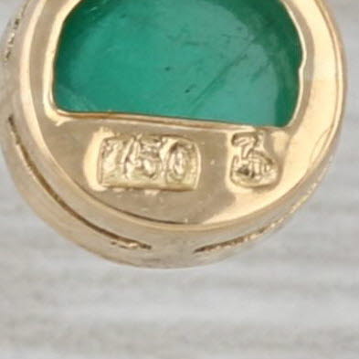 Emerald Cabochon Diamond Journey Dangle Earrings 18k Yellow Gold