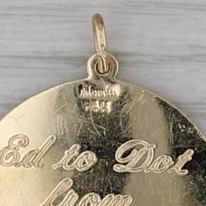 Je T'aime Plus Qu'hier moins Que Demain Diamond Heart Medallion Pendant 14k Gold