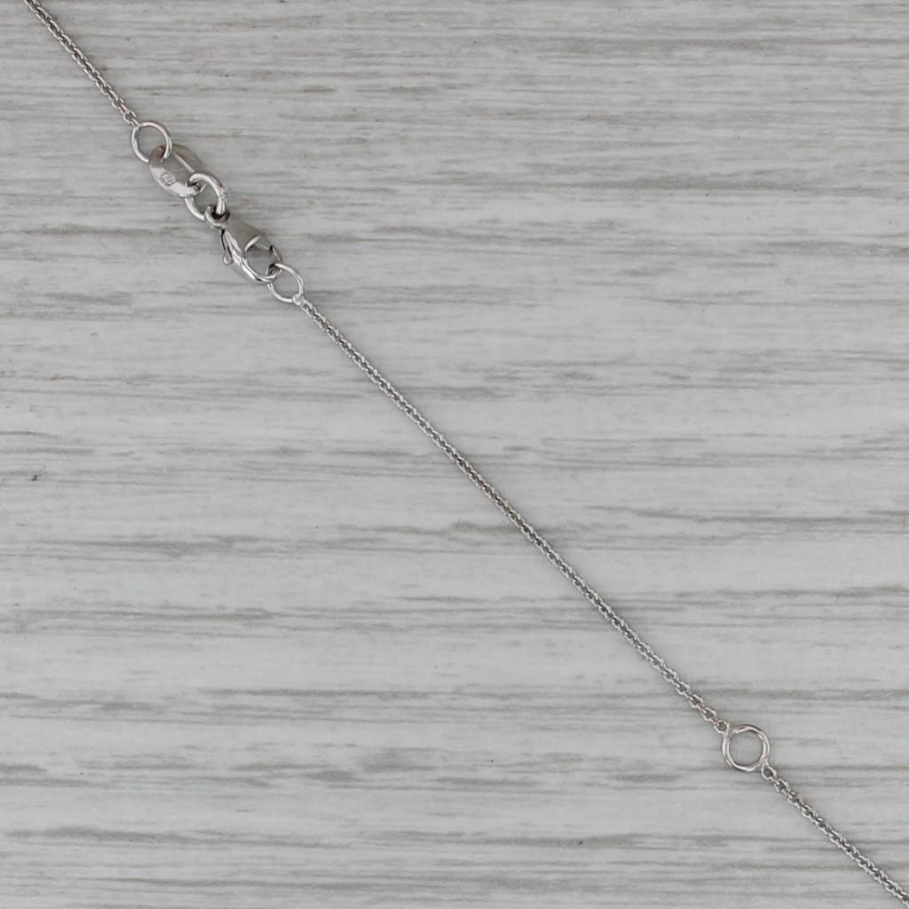 Adjustable Cable Chain Necklace 14k White Gold 18"-20" 0.7mm