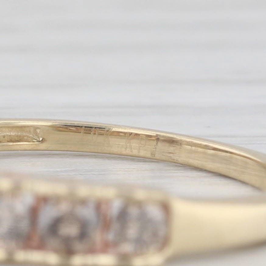 Light Gray 0.50ctw Diamond Wedding Band 10k Yellow Gold Sz 7.25 Stackable Anniversary Ring