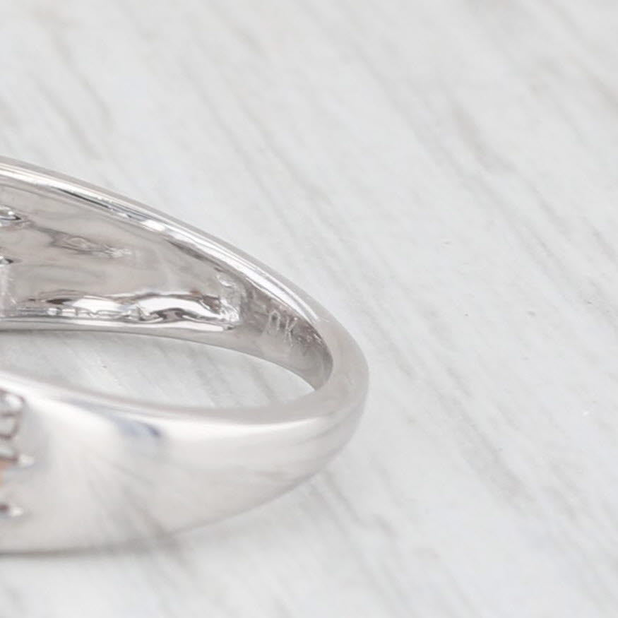 Light Gray 0.35ctw Diamond Cluster Engagement Ring 10k White Rose Gold Size 7