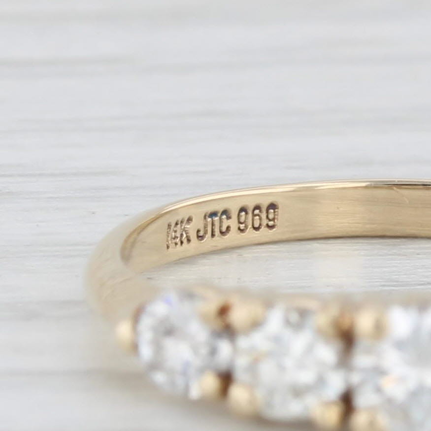 Light Gray 0.75ctw Diamond Wedding Band 14k Yellow Gold Size 6.5 Stackable Anniversary Band