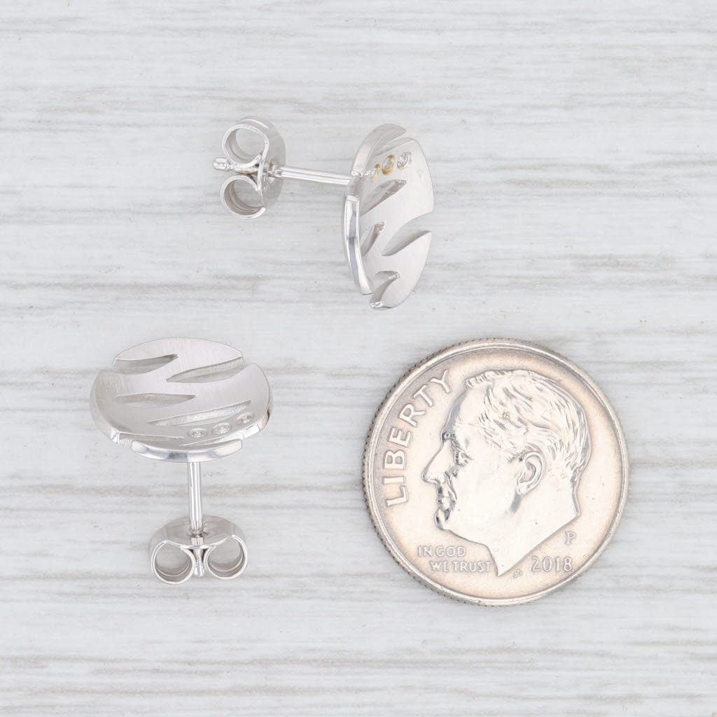 New Bastian Inverun Sparkling Diamond Stud Earrings Sterling Silver Studs