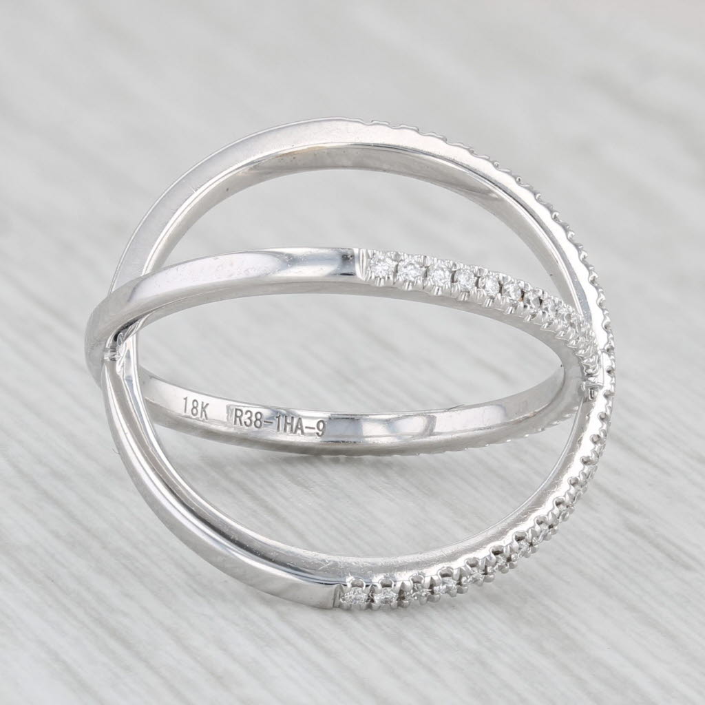 Light Gray Daussi 0.30ctw Diamond Orbit Ring 18k White Gold Size 6.75