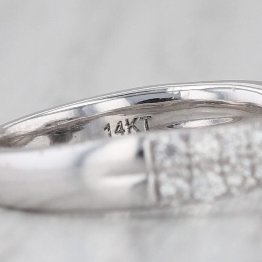 Vera Wang 0.93ctw Diamond Halo Engagement Ring 14k White Gold Size 6.25