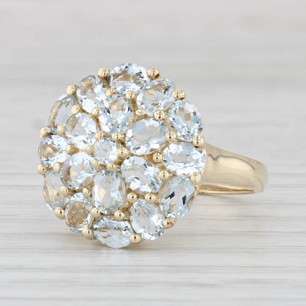 Rock Crystal Quartz Cluster Ring 10k Yellow Gold Size 7 Cocktail