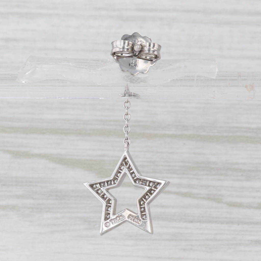 Single Tiffany 0.12ctw Diamond Star Dangle Earrings Platinum Replacement