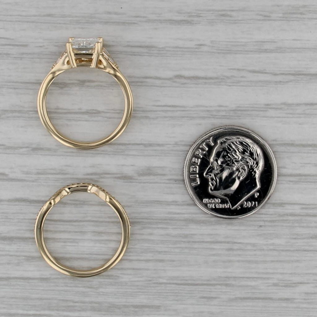 1.92ctw IGI Lab Created Diamond Engagement Ring Wedding Band Bridal Set 14k Gold