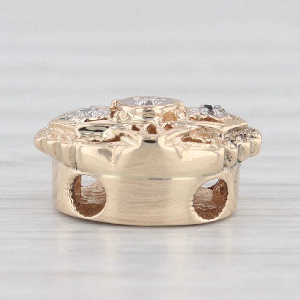Light Gray Richard Klein Vintage Diamond Slide Bracelet Charm 14k Yellow Gold