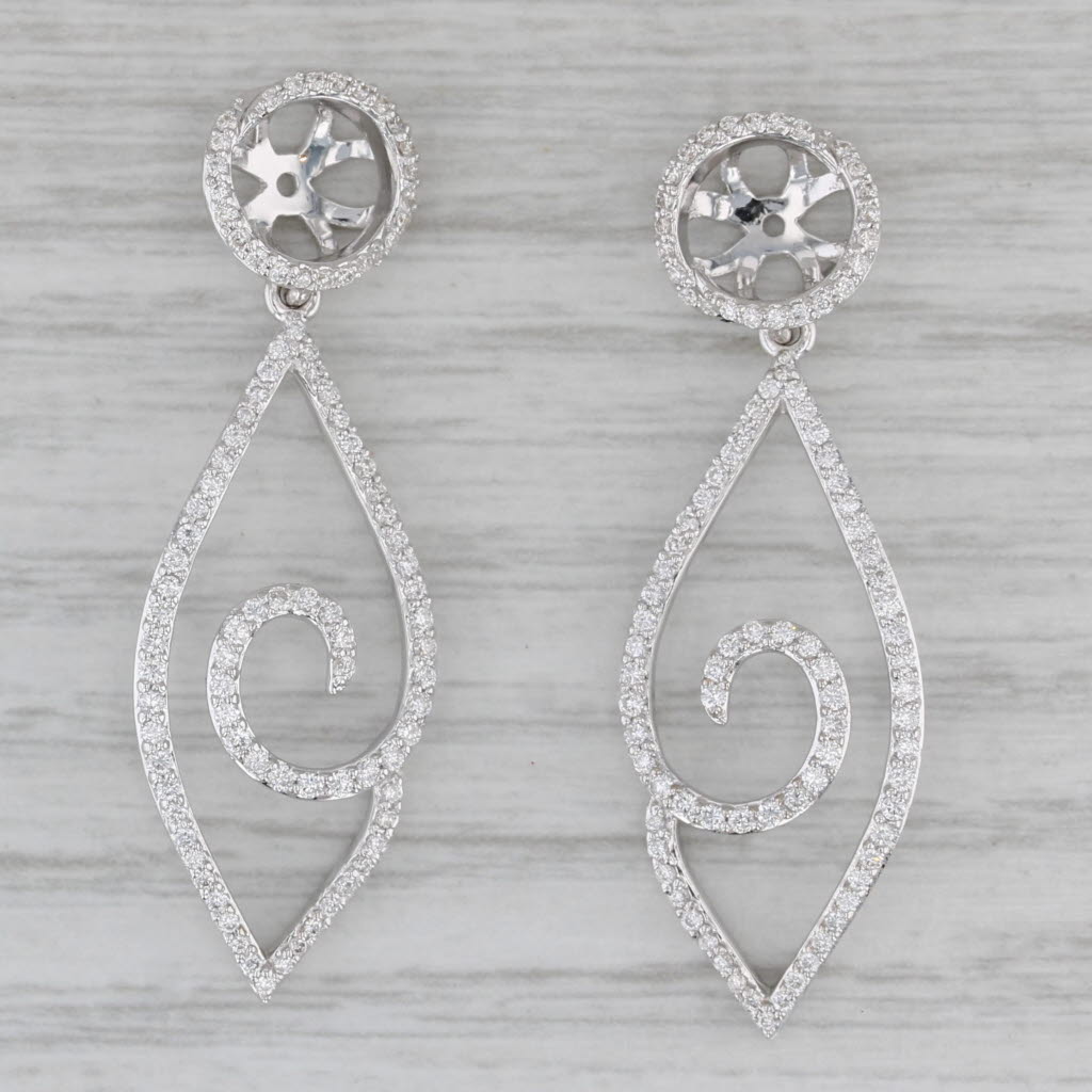 Gray New Spark 1ctw VS Diamond Earring Enhancer Elegant 18k White Gold For Studs